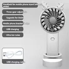 Mini Fan with Phone Stand - Portable & Cute