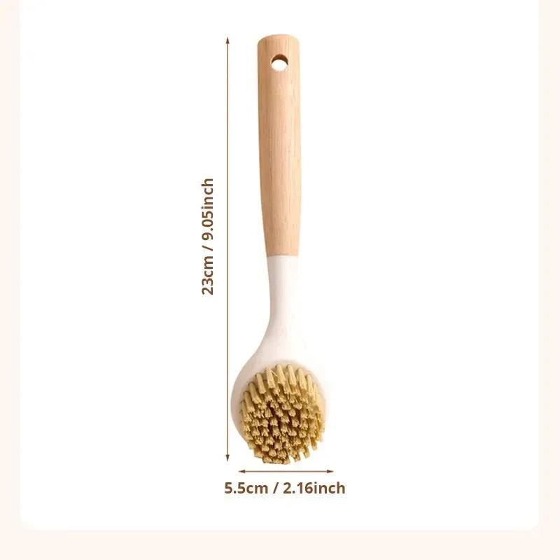 Wooden Handle Dishwashing Brush for Easy Cleaning - Clarify.pk