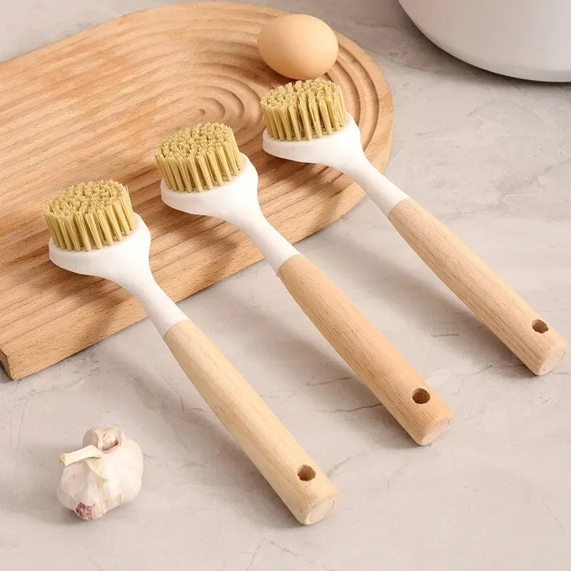 Wooden Handle Dishwashing Brush for Easy Cleaning - Clarify.pk
