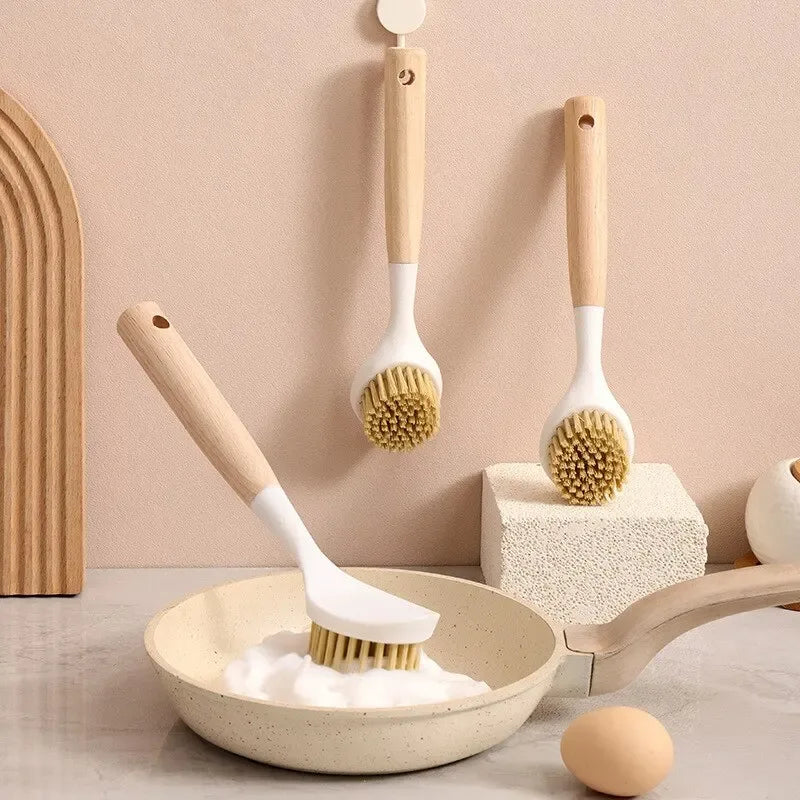 Wooden Handle Dishwashing Brush for Easy Cleaning - Clarify.pk