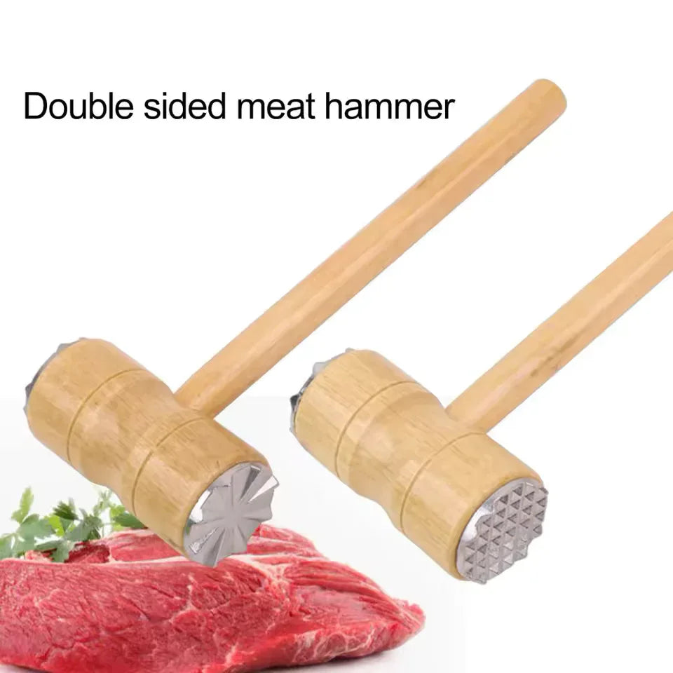 2 in 1 Wooden Meat Tenderizer Hammer for Kitchen - Clarify.pk