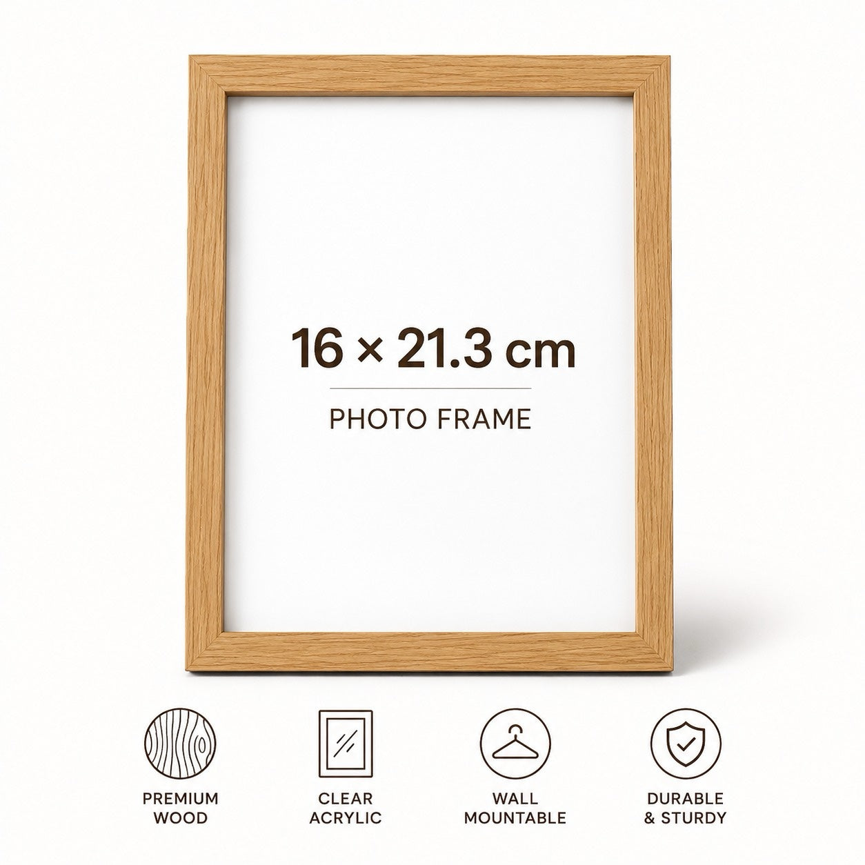 Wooden Photo Frame with Stand - 16 x 21.3 cm