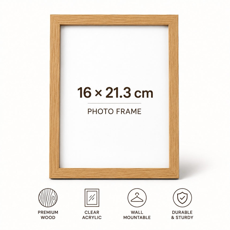 Wooden Photo Frame with Stand - 16 x 21.3 cm