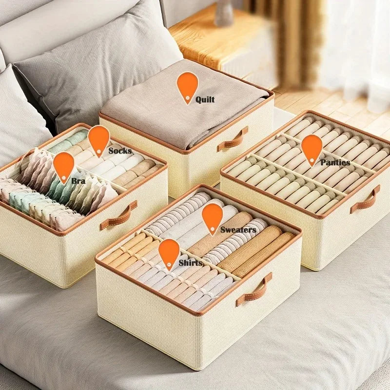 Wardrobe Clothing Storage Box with Handle - Clarify.pk