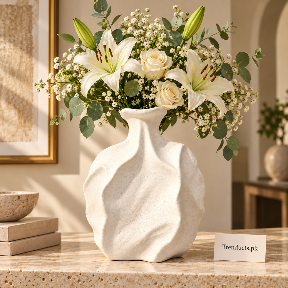 Wrinkle Sculptural Ceramic Flower Vase