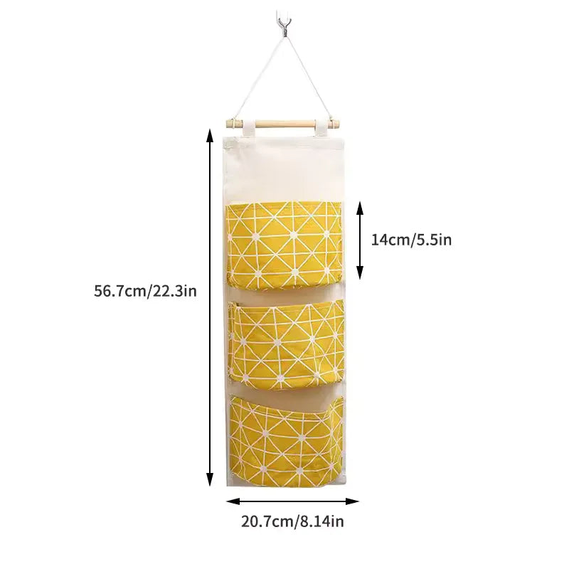 Hanging Wall Storage Organizer with 3 Pockets
