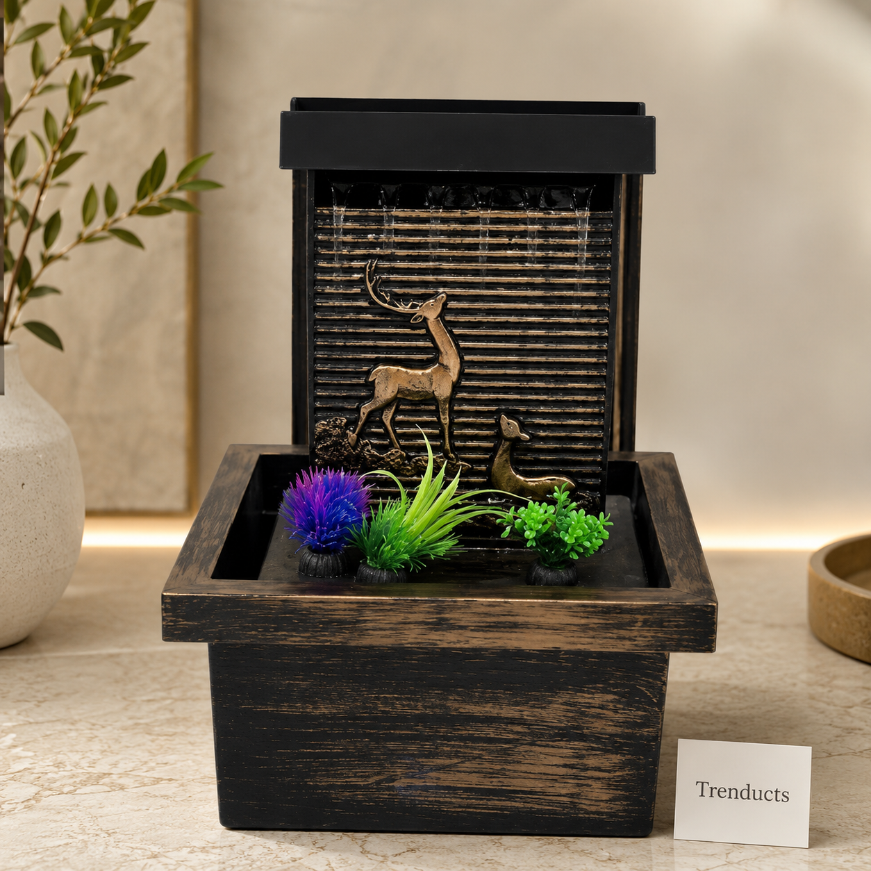 Zen Bamboo Wall Garden Tabletop Fountain