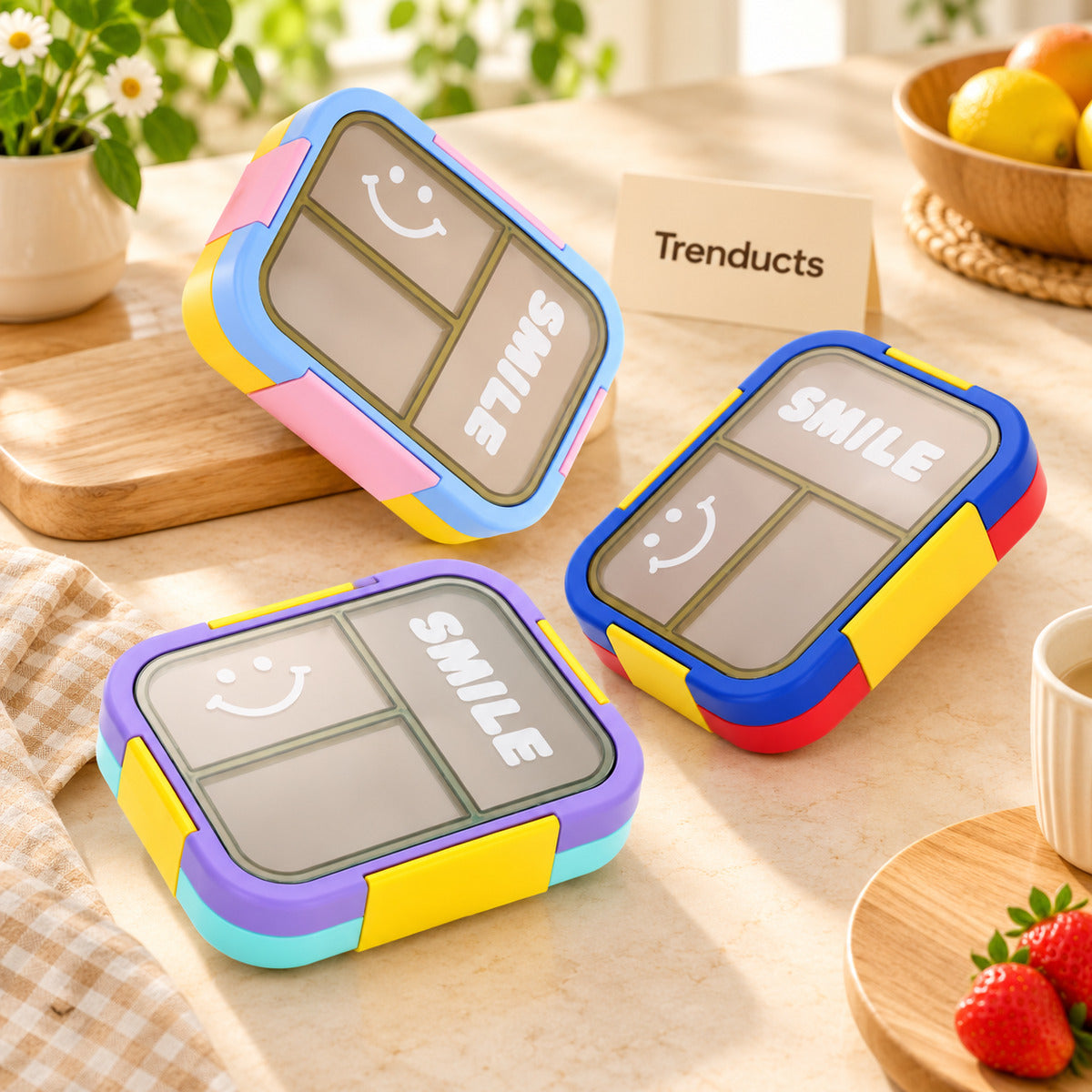 Colourful Compartment Lunch Box for School & Work