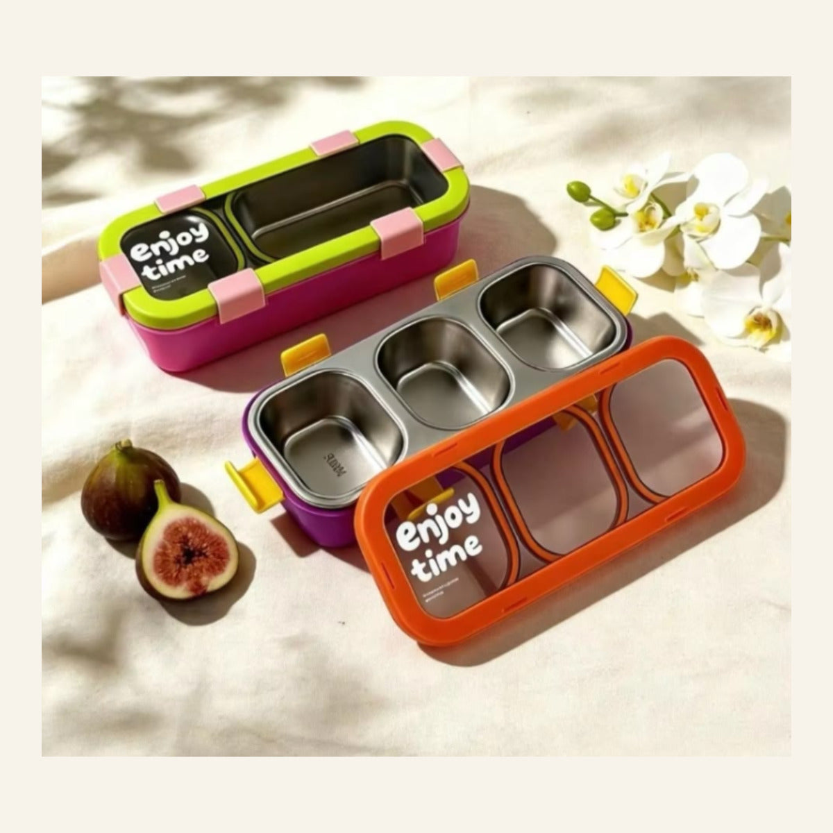 Stainless Steel Lunch Box with Cutlery for Work & School