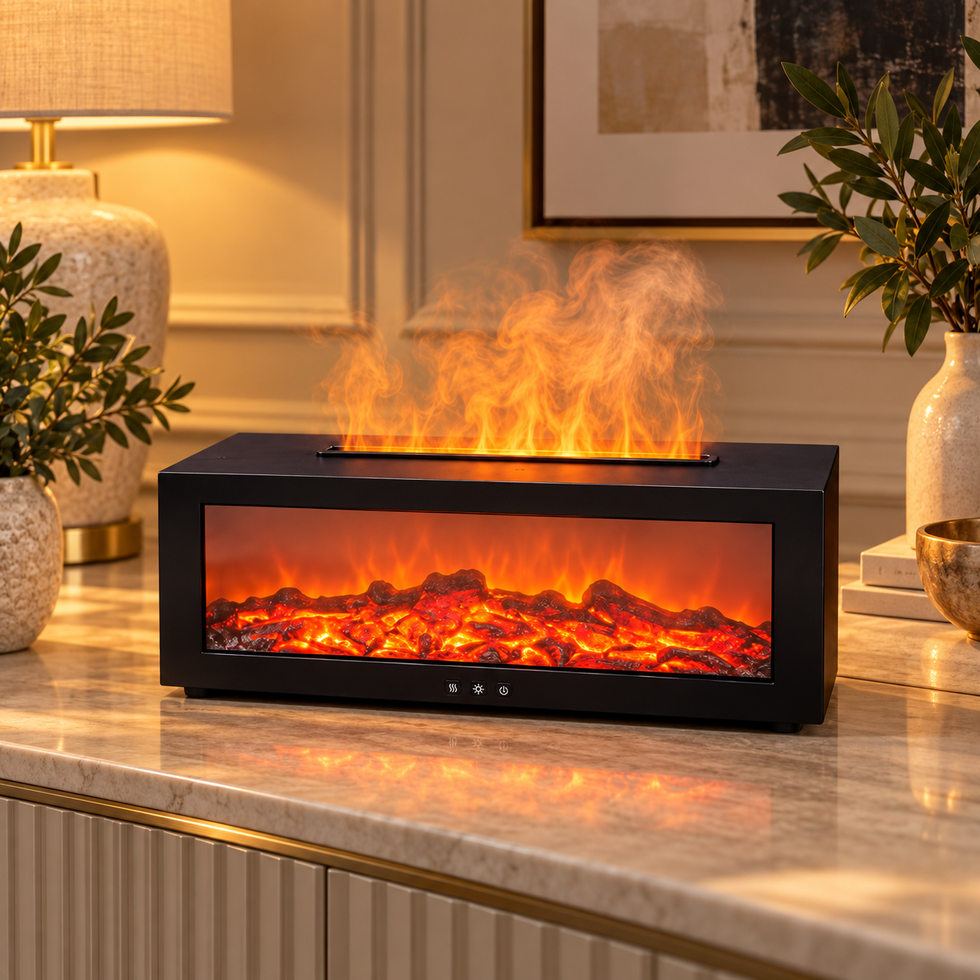 Black Fireplace Flame Aroma Diffuser