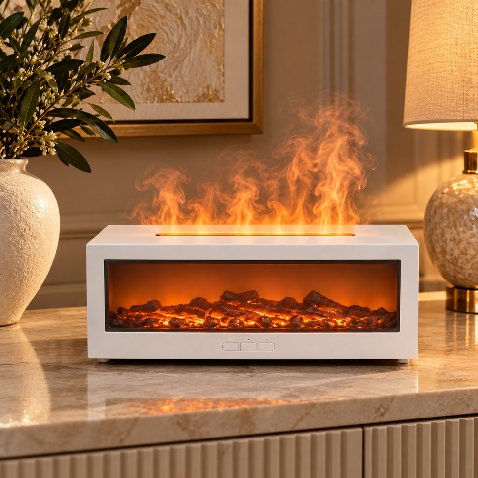White Fireplace Flame Aroma Diffuser