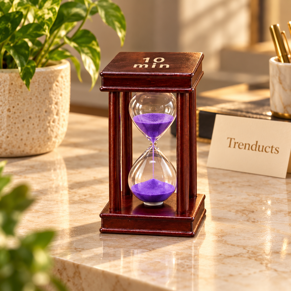 10 Minute Wooden Frame Hourglass Sand Timer for Desk