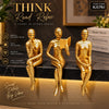 Seated Readers Modern Art Figurine Set for Shelf Decor