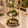 Luxury Oval 3-Tier Serving Trolley for Home