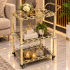 Luxury Rectangular 3-Tier Serving Trolley for Home