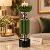Emerald Green Crown-Top Luxury Candle Stand