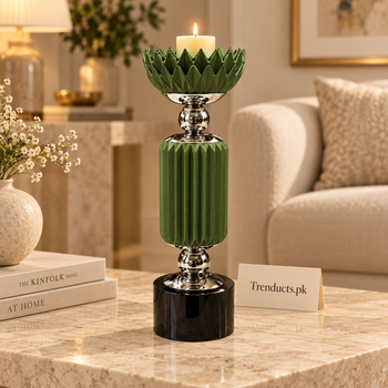 Emerald Green Crown-Top Luxury Candle Stand - hero view