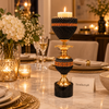Black & Amber Beaded Luxury Candle Stand