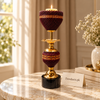Burgundy & Gold Beaded Luxury Candle Stand