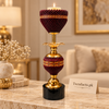 Burgundy & Gold Beaded Luxury Candle Stand