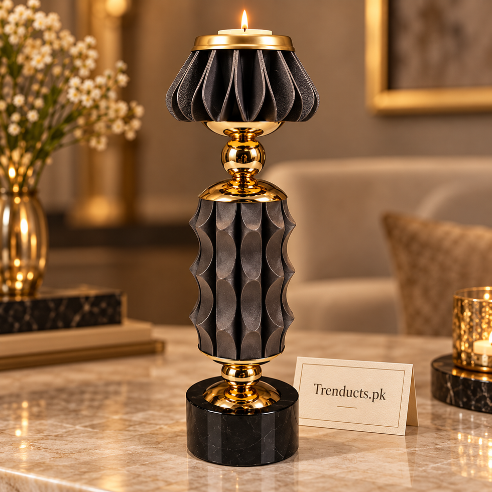 Black Twisted Column Luxury Candle Stand