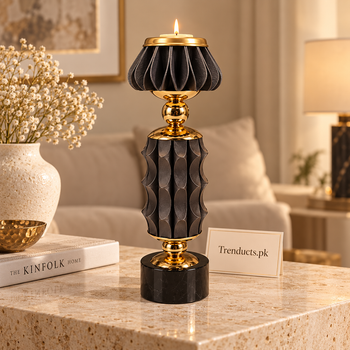 Black Twisted Column Luxury Candle Stand - hero view