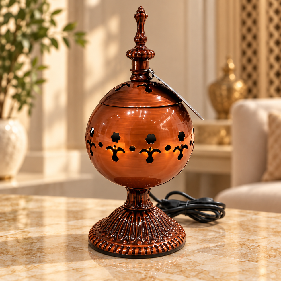Luxury Copper-Tone Electric Incense Burner
