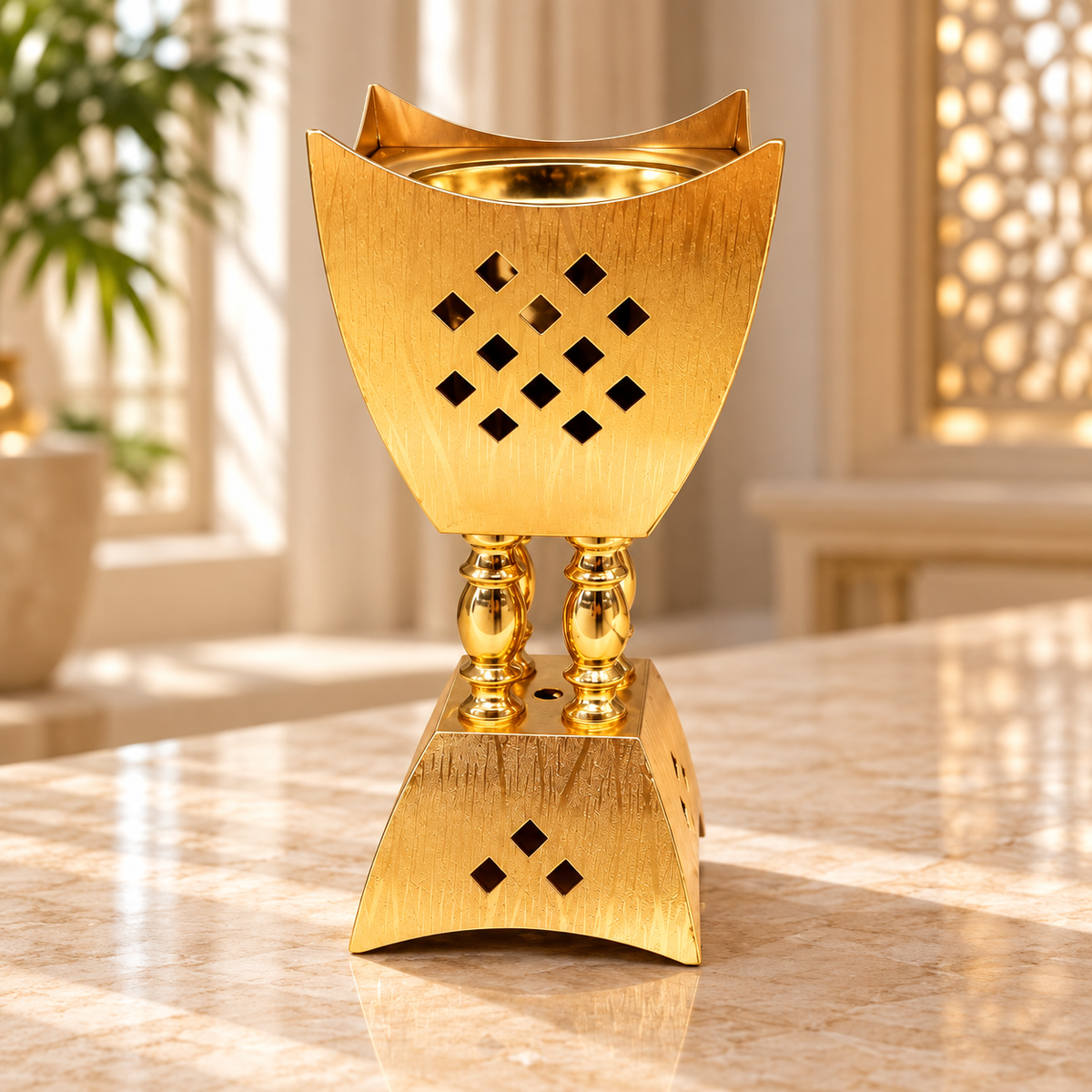 Luxury Gold Pedestal Bakhoor Burner