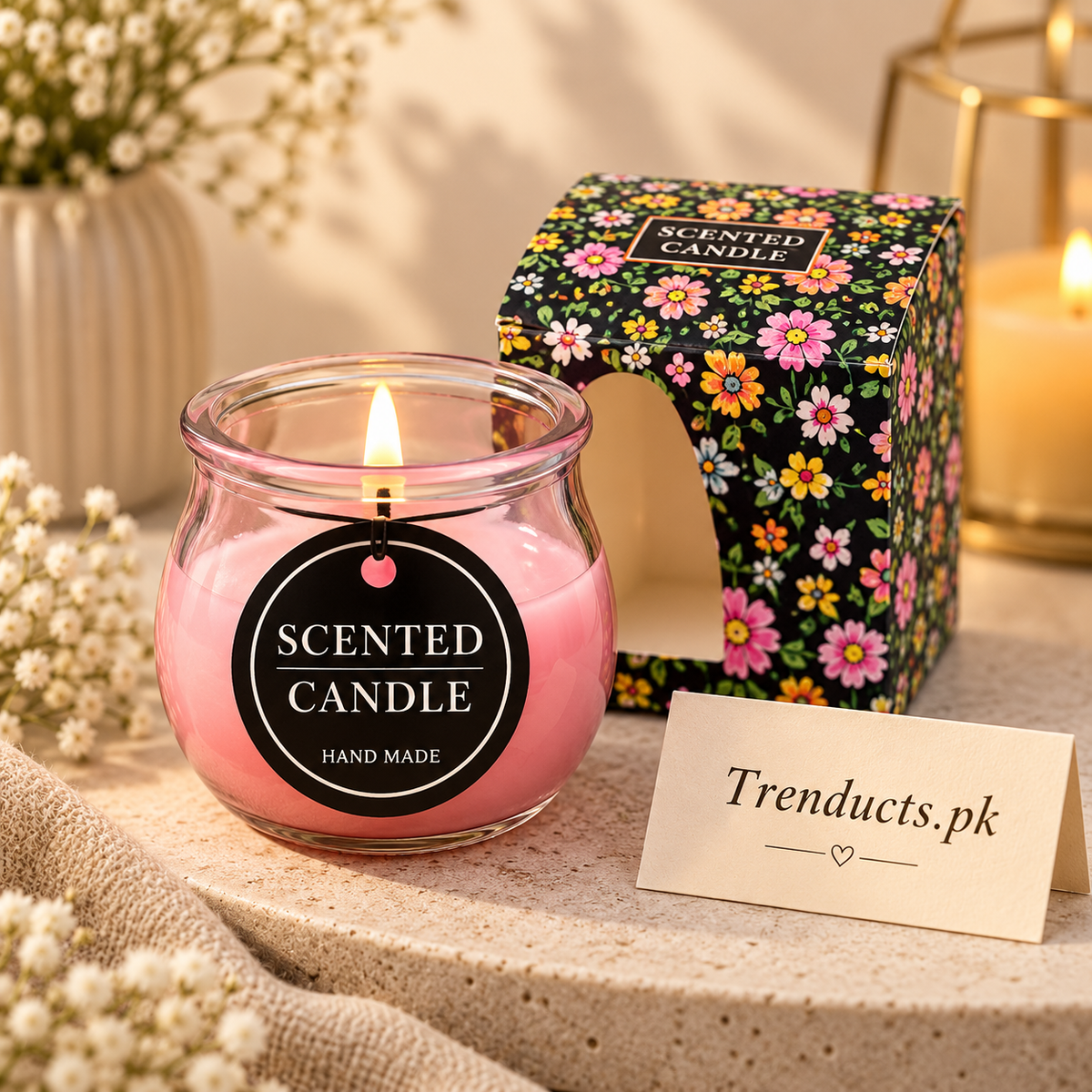 Floral Tin Scented Candle - Each