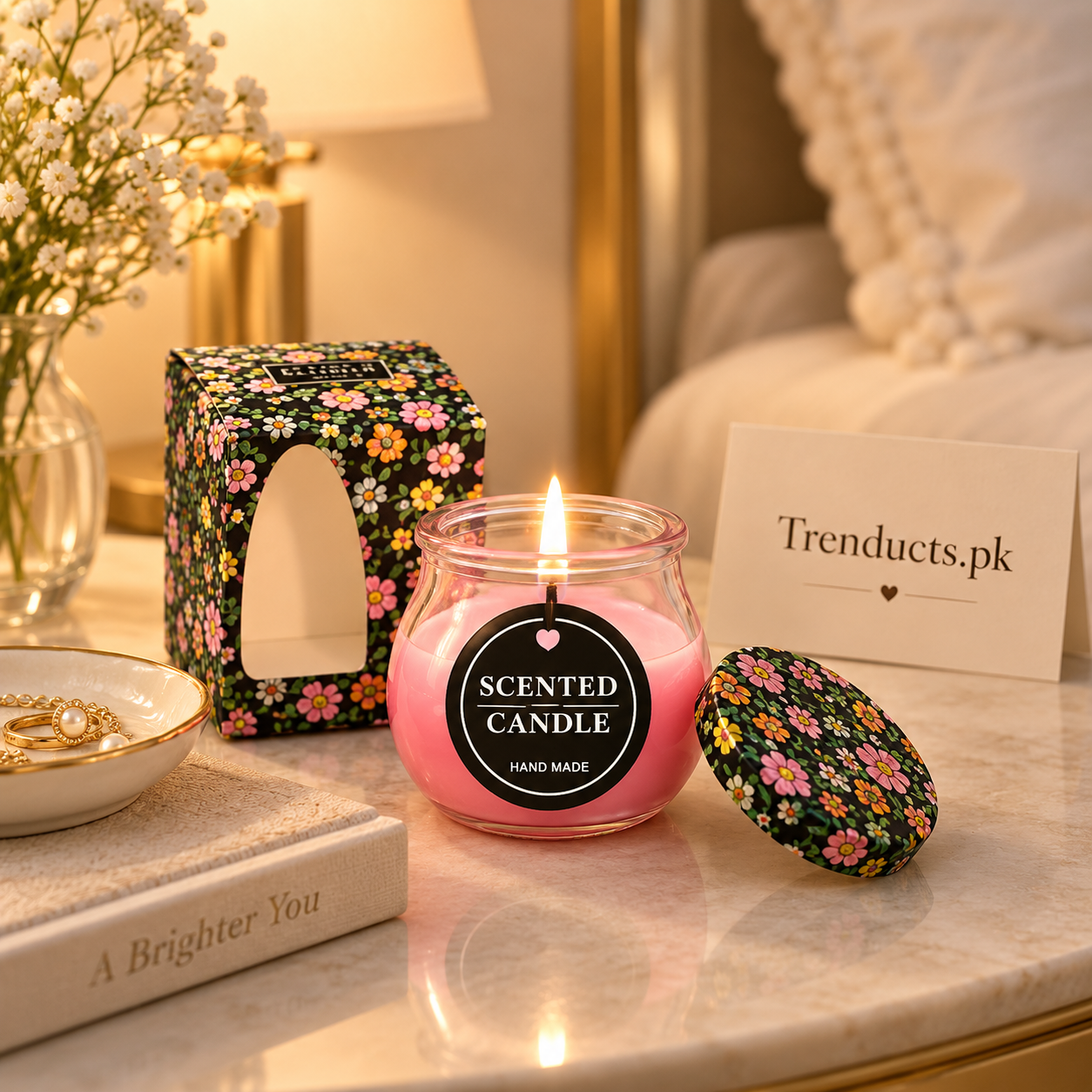 Floral Tin Scented Candle - Each