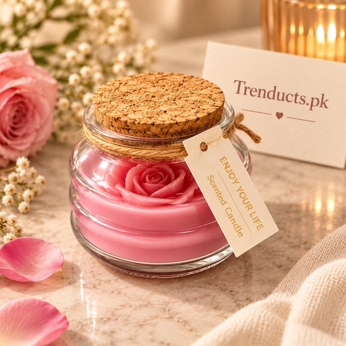 Rose Aromatherapy Candle - Each