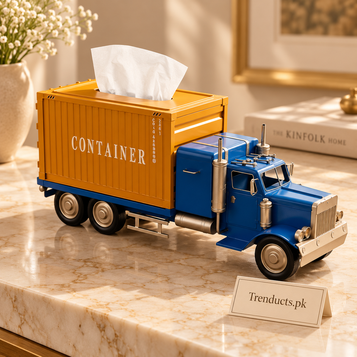 Metal Container Truck Tissue Box - Random Colour