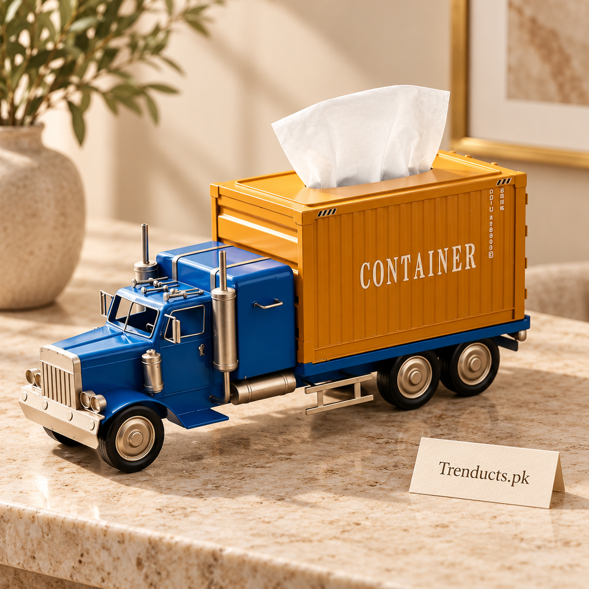 Metal Container Truck Tissue Box - Random Colour